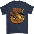 Steampunk Pumpkin Halloween Mens T-Shirt 100% Cotton Navy Blue