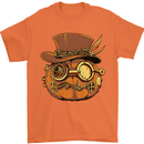 Steampunk Pumpkin Halloween Mens T-Shirt 100% Cotton Orange