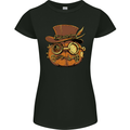 Steampunk Pumpkin Halloween Womens Petite Cut T-Shirt Black