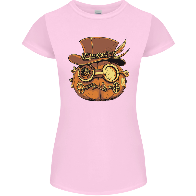 Steampunk Pumpkin Halloween Womens Petite Cut T-Shirt Light Pink