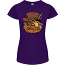 Steampunk Pumpkin Halloween Womens Petite Cut T-Shirt Purple
