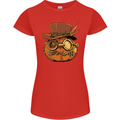Steampunk Pumpkin Halloween Womens Petite Cut T-Shirt Red
