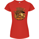 Steampunk Pumpkin Halloween Womens Petite Cut T-Shirt Red