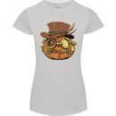 Steampunk Pumpkin Halloween Womens Petite Cut T-Shirt Sports Grey