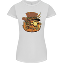 Steampunk Pumpkin Halloween Womens Petite Cut T-Shirt White