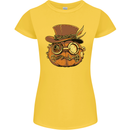 Steampunk Pumpkin Halloween Womens Petite Cut T-Shirt Yellow