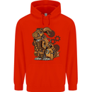 Steampunk Rabbit Childrens Kids Hoodie Bright Red