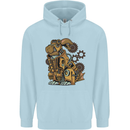 Steampunk Rabbit Childrens Kids Hoodie Light Blue