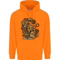 Steampunk Rabbit Childrens Kids Hoodie Orange