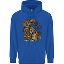Steampunk Rabbit Childrens Kids Hoodie Royal Blue