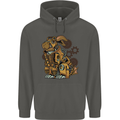 Steampunk Rabbit Childrens Kids Hoodie Storm Grey