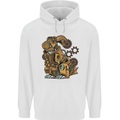 Steampunk Rabbit Childrens Kids Hoodie White