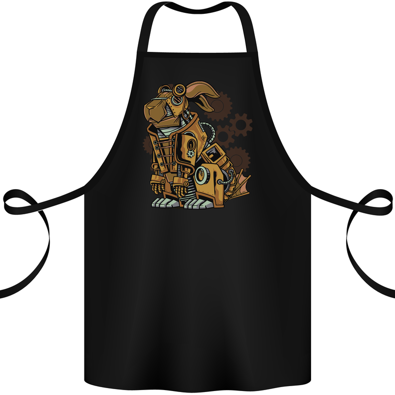 Steampunk Rabbit Cotton Apron 100% Organic Black