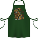 Steampunk Rabbit Cotton Apron 100% Organic Forest Green
