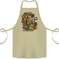Steampunk Rabbit Cotton Apron 100% Organic Khaki