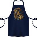 Steampunk Rabbit Cotton Apron 100% Organic Navy Blue