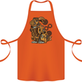 Steampunk Rabbit Cotton Apron 100% Organic Orange