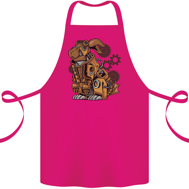 Steampunk Rabbit Cotton Apron 100% Organic Pink