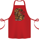 Steampunk Rabbit Cotton Apron 100% Organic Red