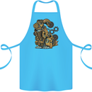 Steampunk Rabbit Cotton Apron 100% Organic Turquoise