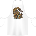 Steampunk Rabbit Cotton Apron 100% Organic White