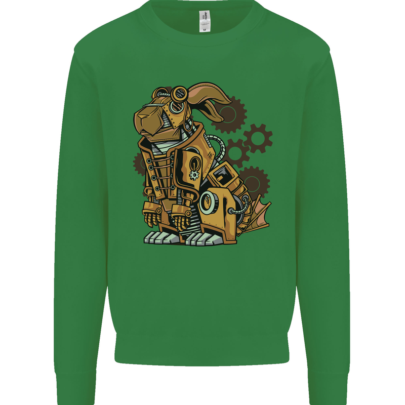 Steampunk Rabbit Kids Sweatshirt Jumper Irish Green