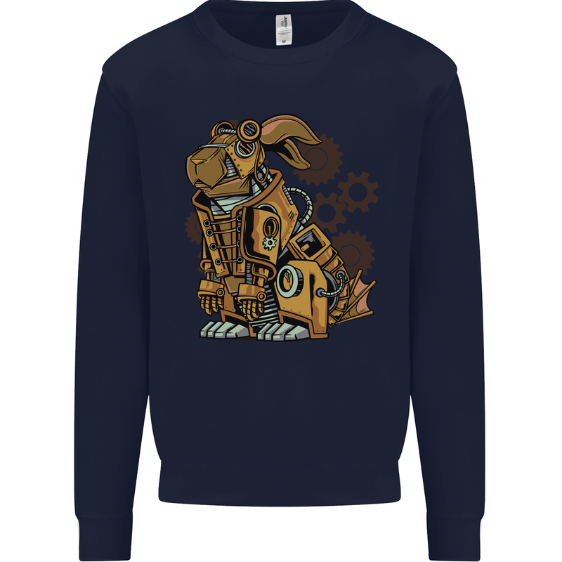 Steampunk Rabbit Kids Sweatshirt Jumper Navy Blue