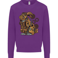Steampunk Rabbit Kids Sweatshirt Jumper Purple
