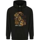 Steampunk Rabbit Mens 80% Cotton Hoodie Black