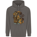 Steampunk Rabbit Mens 80% Cotton Hoodie Charcoal