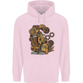 Steampunk Rabbit Mens 80% Cotton Hoodie Light Pink