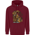 Steampunk Rabbit Mens 80% Cotton Hoodie Maroon