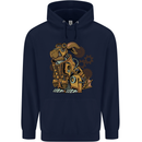 Steampunk Rabbit Mens 80% Cotton Hoodie Navy Blue