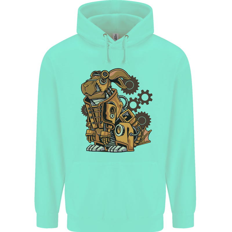 Steampunk Rabbit Mens 80% Cotton Hoodie Peppermint