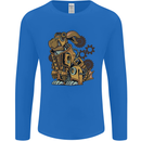 Steampunk Rabbit Mens Long Sleeve T-Shirt Royal Blue