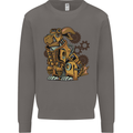 Steampunk Rabbit Mens Sweatshirt Jumper Charcoal