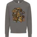 Steampunk Rabbit Mens Sweatshirt Jumper Charcoal
