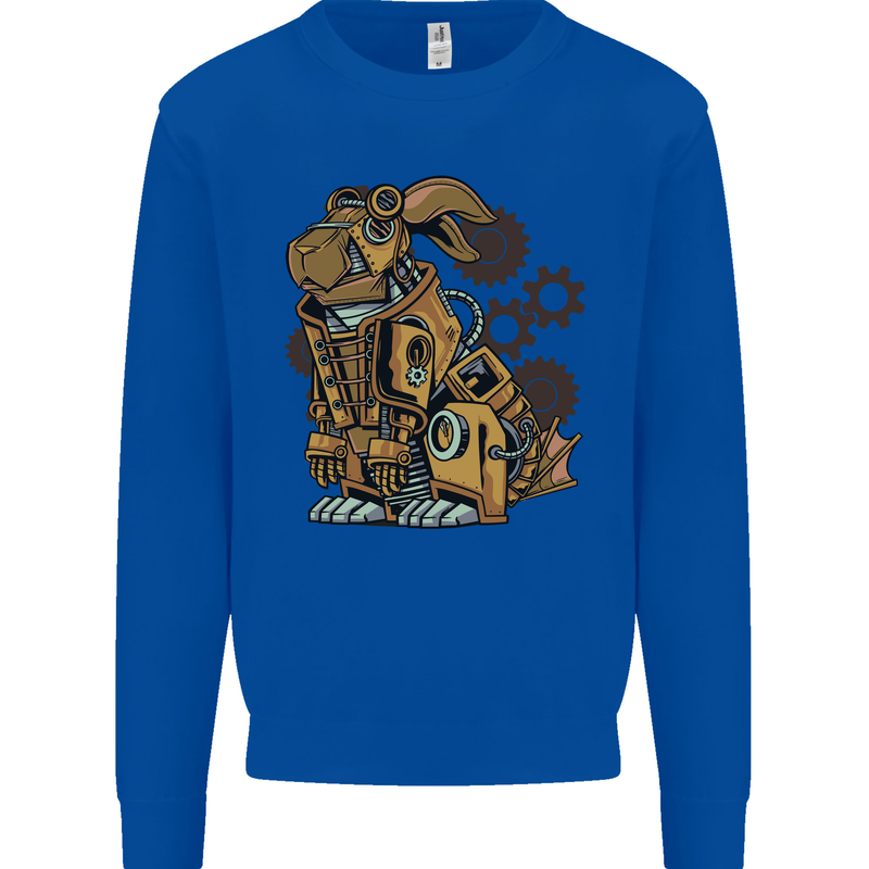 Steampunk Rabbit Mens Sweatshirt Jumper Royal Blue