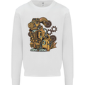 Steampunk Rabbit Mens Sweatshirt Jumper White