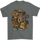 Steampunk Rabbit Mens T-Shirt 100% Cotton Charcoal