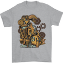 Steampunk Rabbit Mens T-Shirt 100% Cotton Sports Grey
