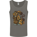 Steampunk Rabbit Mens Vest Tank Top Charcoal