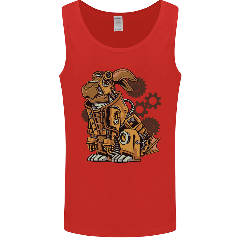 Steampunk Rabbit Mens Vest Tank Top Red