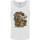 Steampunk Rabbit Mens Vest Tank Top White