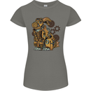 Steampunk Rabbit Womens Petite Cut T-Shirt Charcoal