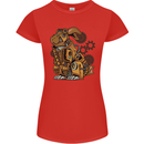 Steampunk Rabbit Womens Petite Cut T-Shirt Red