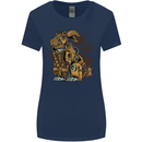 Steampunk Rabbit Womens Wider Cut T-Shirt Navy Blue