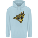 Steampunk Racing Car Childrens Kids Hoodie Light Blue