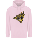 Steampunk Racing Car Childrens Kids Hoodie Light Pink