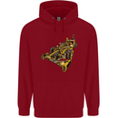 Steampunk Racing Car Childrens Kids Hoodie Red